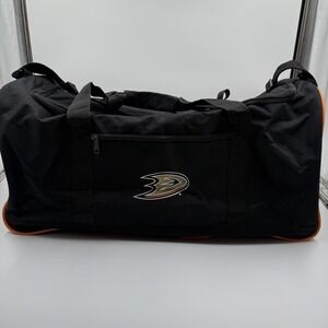 Vintage Anaheim Ducks Duffle Gym Bag Black NHL Hockey Die Hards Booster‎ Club